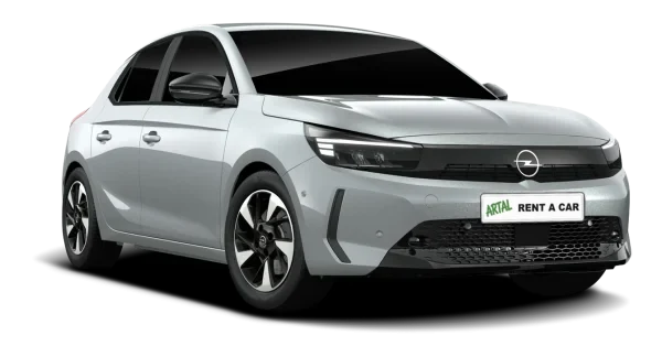 Light grey Opel Corsa with an Artal Rent A Car plate, small car rental in Calahonda